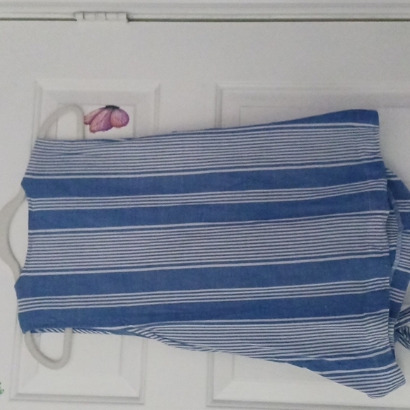 ENTRO Vertical Blie and White Striped Tank - Picture 5 of 6